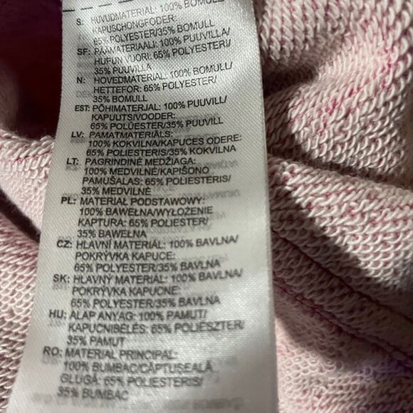 Adidas Womens Large Pink Pullover Hoodie Sweatshirt Kangaroo Pocket Hi Low Hem - Picture 8 of 8